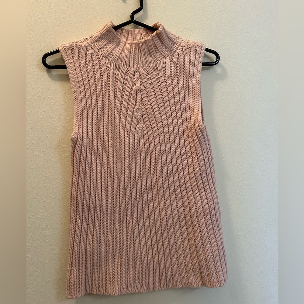 (MP) Vintage Cream Pink World Republic Clothing Co. Knit Turtleneck Sweater Top